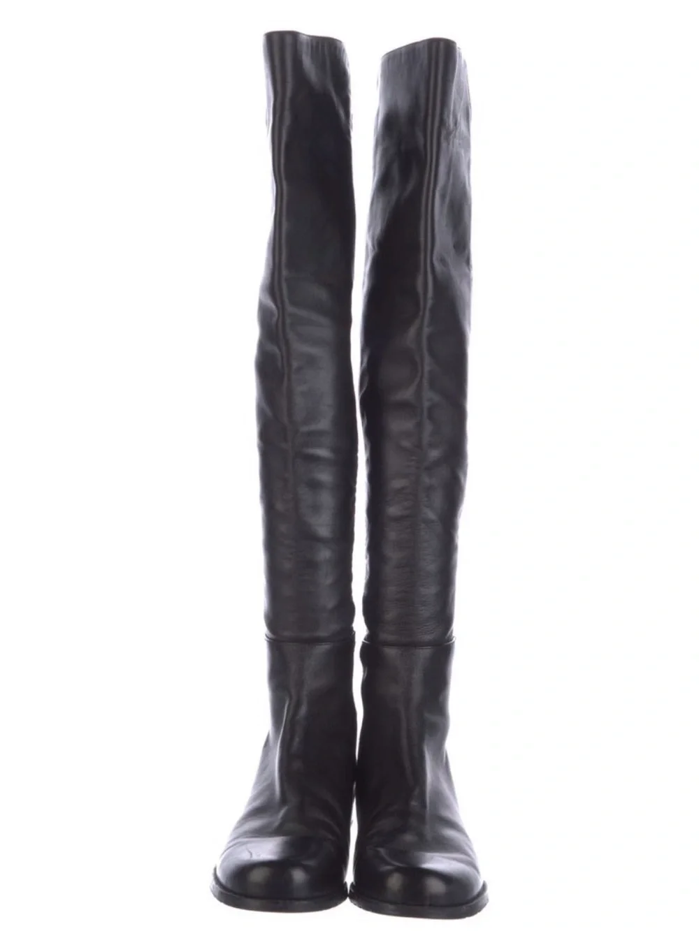 Stuart Weitzman 5050 Black Leather Over The Knee Riding Boots Size 7.5 Classic